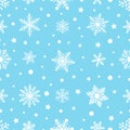 Seamless pattern snowflakes blue vector illustration